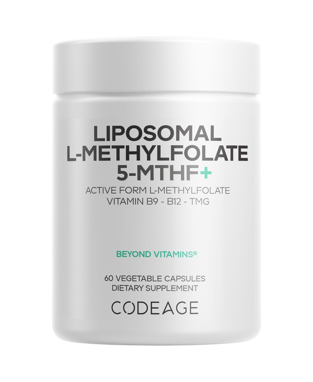 Liposomal L-Methylfolate 5-mthf+ - Active Vitamin B9, Methylcobalamin B12, Betaine Tmg, B6-2-Month Supply Multivitamins - Liposomal Delivery -