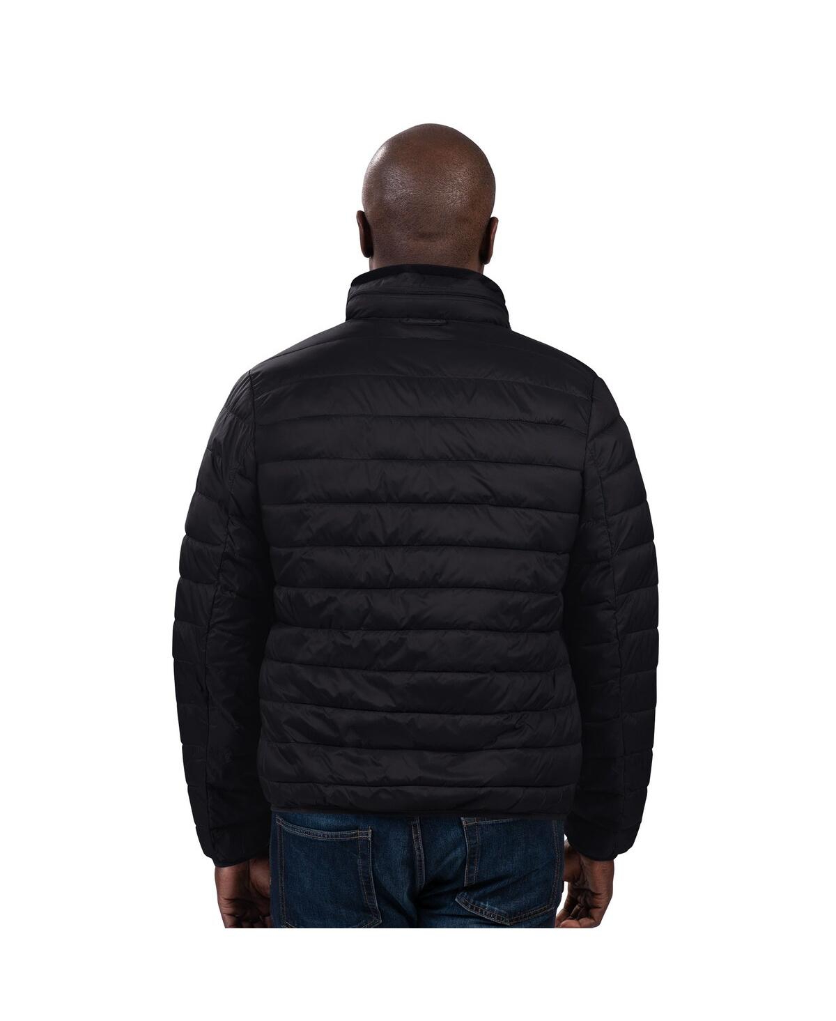 G-iii Sports By Carl Banks Men's Black Detroit Tigers Packable Neck Pillow Full-zip Puffer Jacket In Black