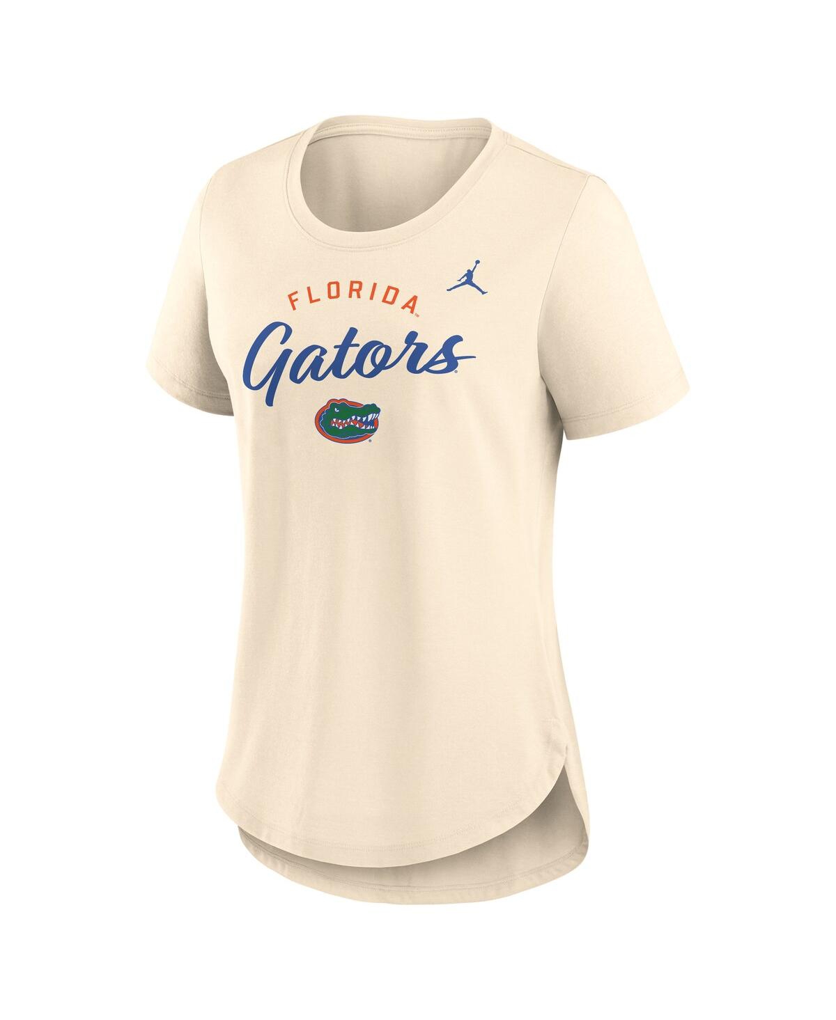 Nike Women's Tan Florida Gators Script Logo Tri-blend T-shirt In Tan
