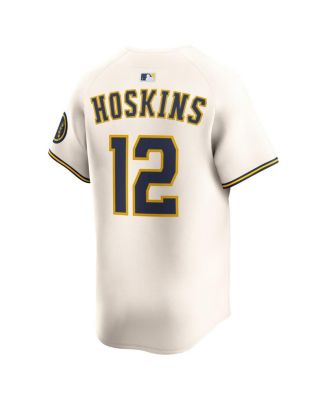 Men's Rhys Hoskins Cream Milwaukee Brewers Alternate Limited Player Jersey
