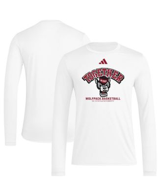 adidas - Men's White NC State Wolfpack Together On-Court Pregame Long Sleeve T-Shirt