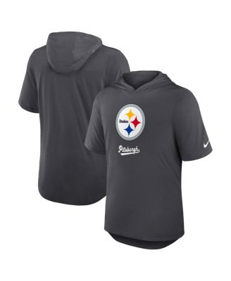 Nike - Men's Anthracite Pittsburgh Steelers Tri-Blend Performance Hoodie T-Shirt