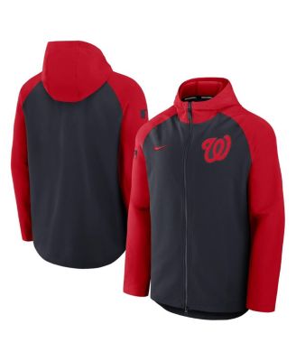 Nike - Men's Navy/Red Washington Nationals Authentic Collection Raglan Performance Full-Zip Jacket