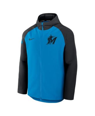 Men's Blue/Black Miami Marlins Authentic Collection Raglan Performance Full-Zip Jacket