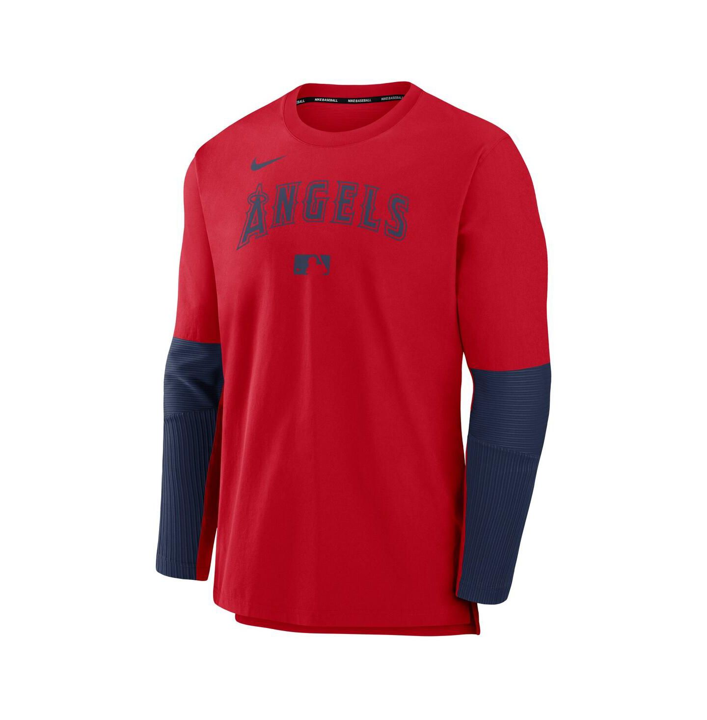 Мужской топ Nike Red/Navy Los Angeles Angels Authentic Collection Player Lightweight Performance Long Sleeve — фото 3
