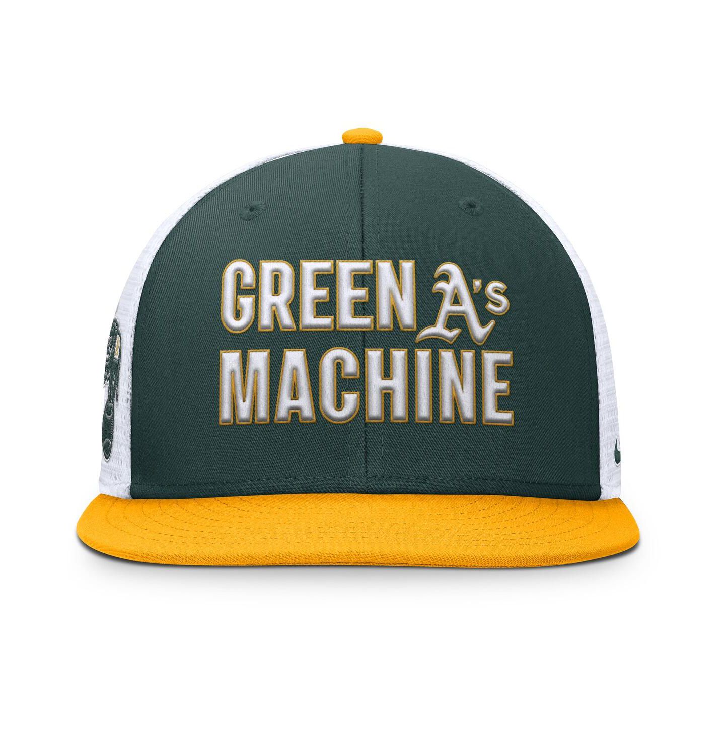 Мужская кепка Nike Green/Gold Athletics Pro Trucker Snapback Hat — фото 3