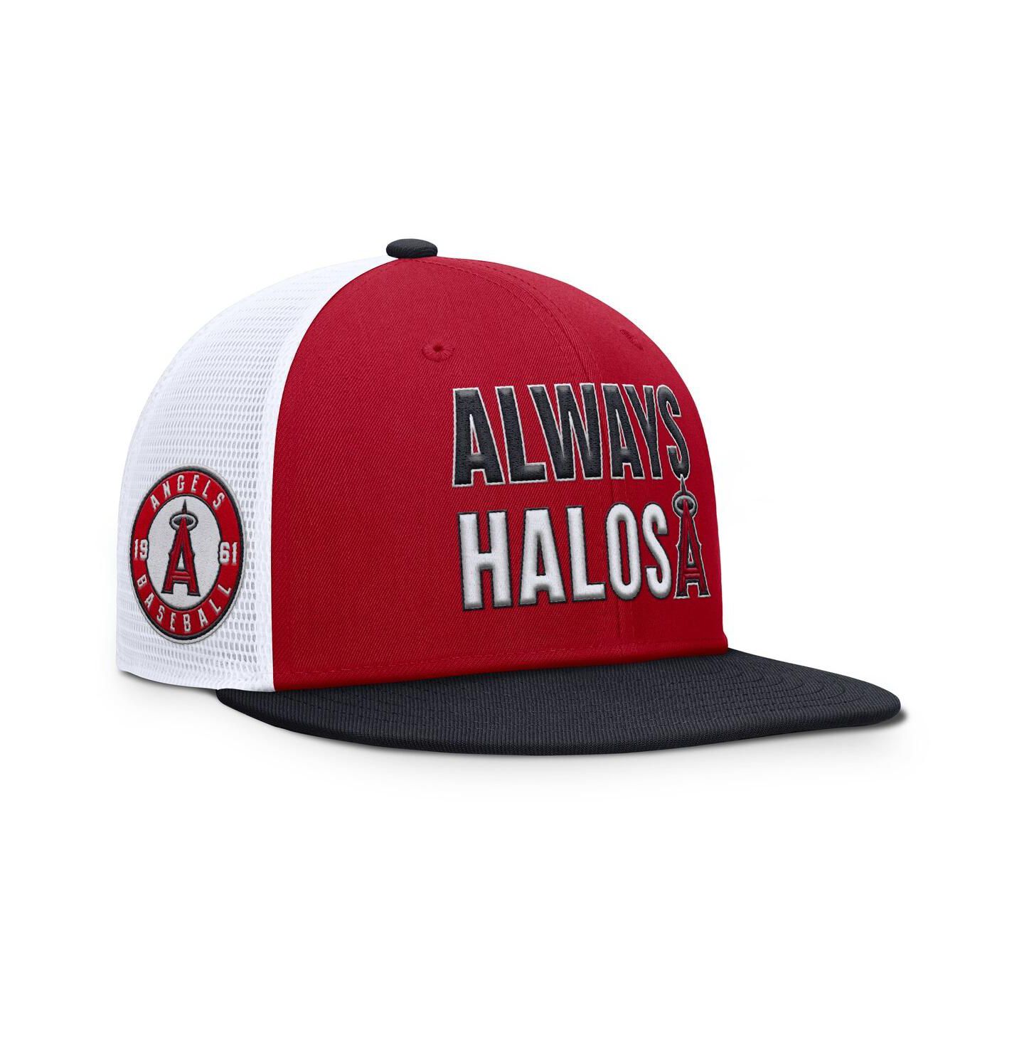Мужская кепка Nike Red Los Angeles Angels Pro Trucker Snapback Hat — фото 1