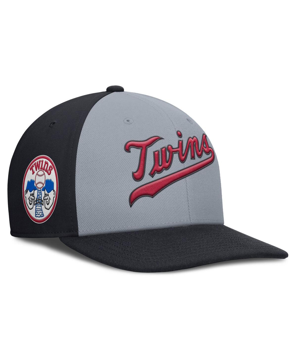 Nike Men's Gray/navy Minnesota Twins Pro Performance Snapback Hat In Gray,navy