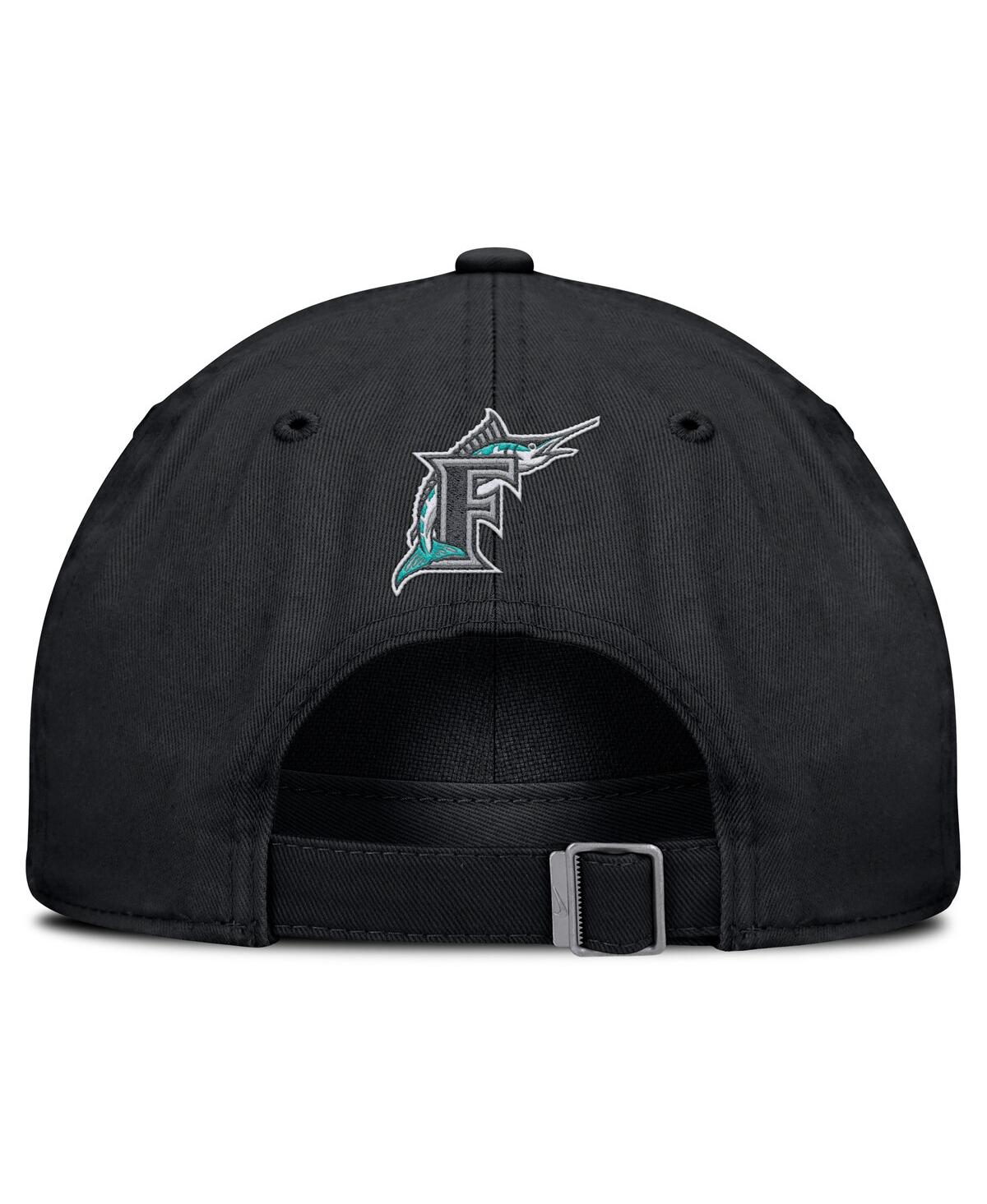 Nike Women's Black Florida Marlins Cooperstown Collection Club Adjustable Hat In Black