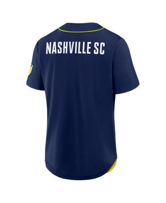 Men's Navy Nashville SC Injury Time Baseball Jersey