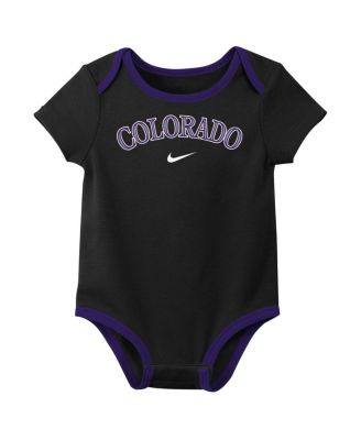 Baby Boys and Girls Colorado Rockies Authentic Collection Bodysuit, Pack of 3