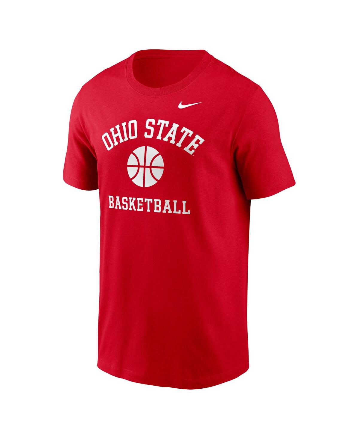 Nike Men's Scarlet Ohio State Buckeyes Basketball Icon T-shirt In Red