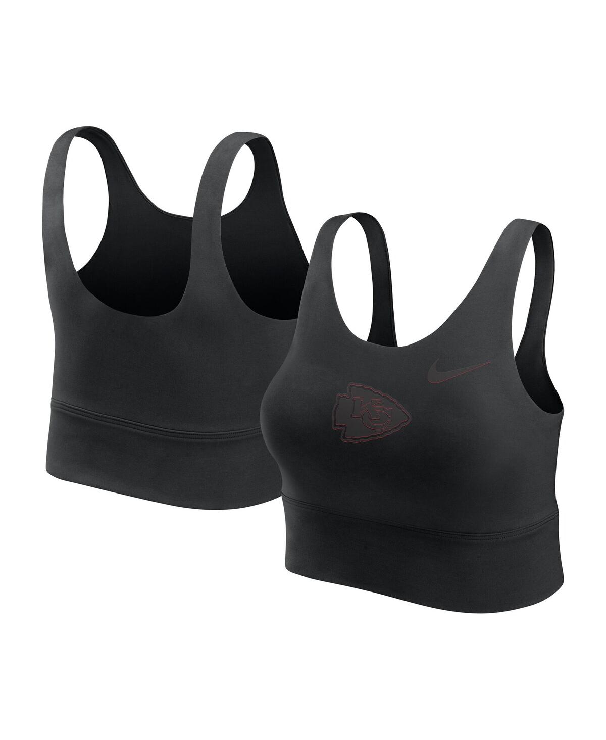 Nike Women's Black Kansas City Chiefs Performance Longline Sports Bra In Black