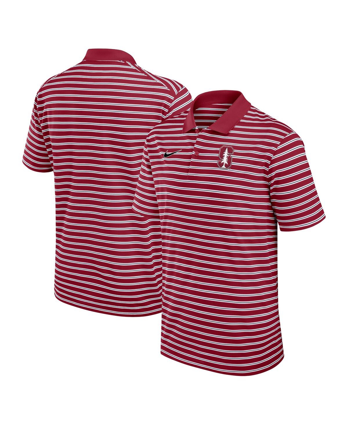 Nike Stanford Cardinal Primetime Victory Striped  Men's Dri-fit College Polo In Cardinal,white