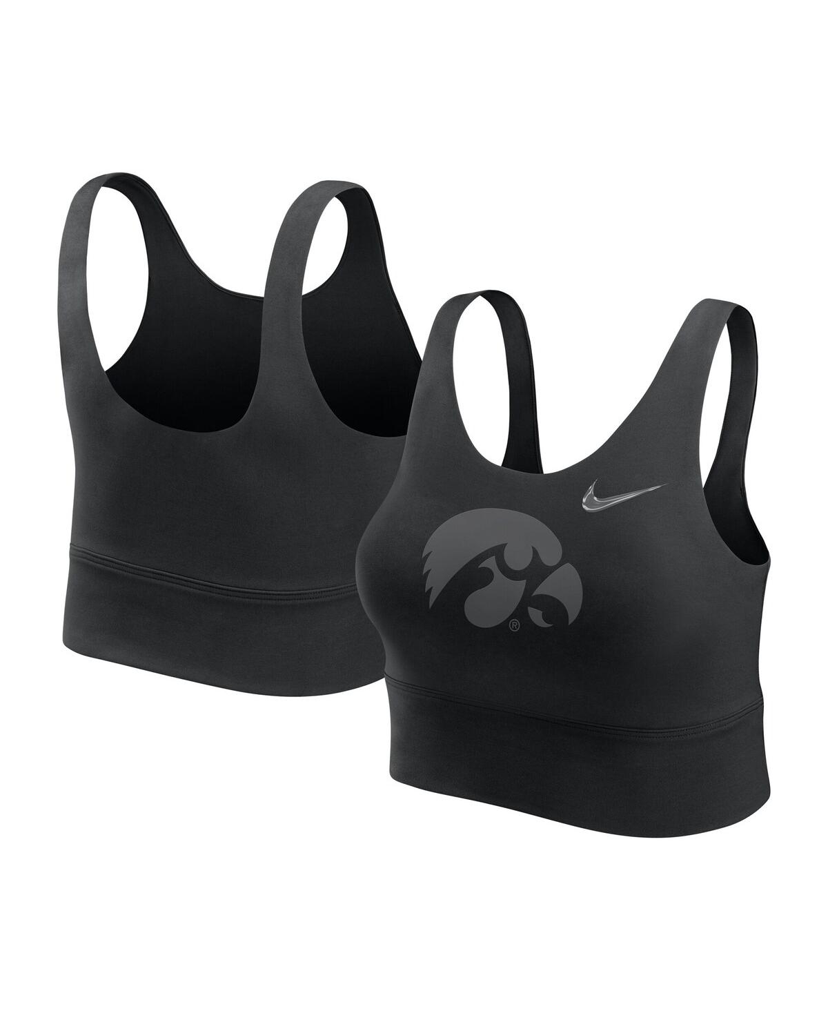 Women's Black Iowa Hawkeyes Performance Longline Sports Bra - Black