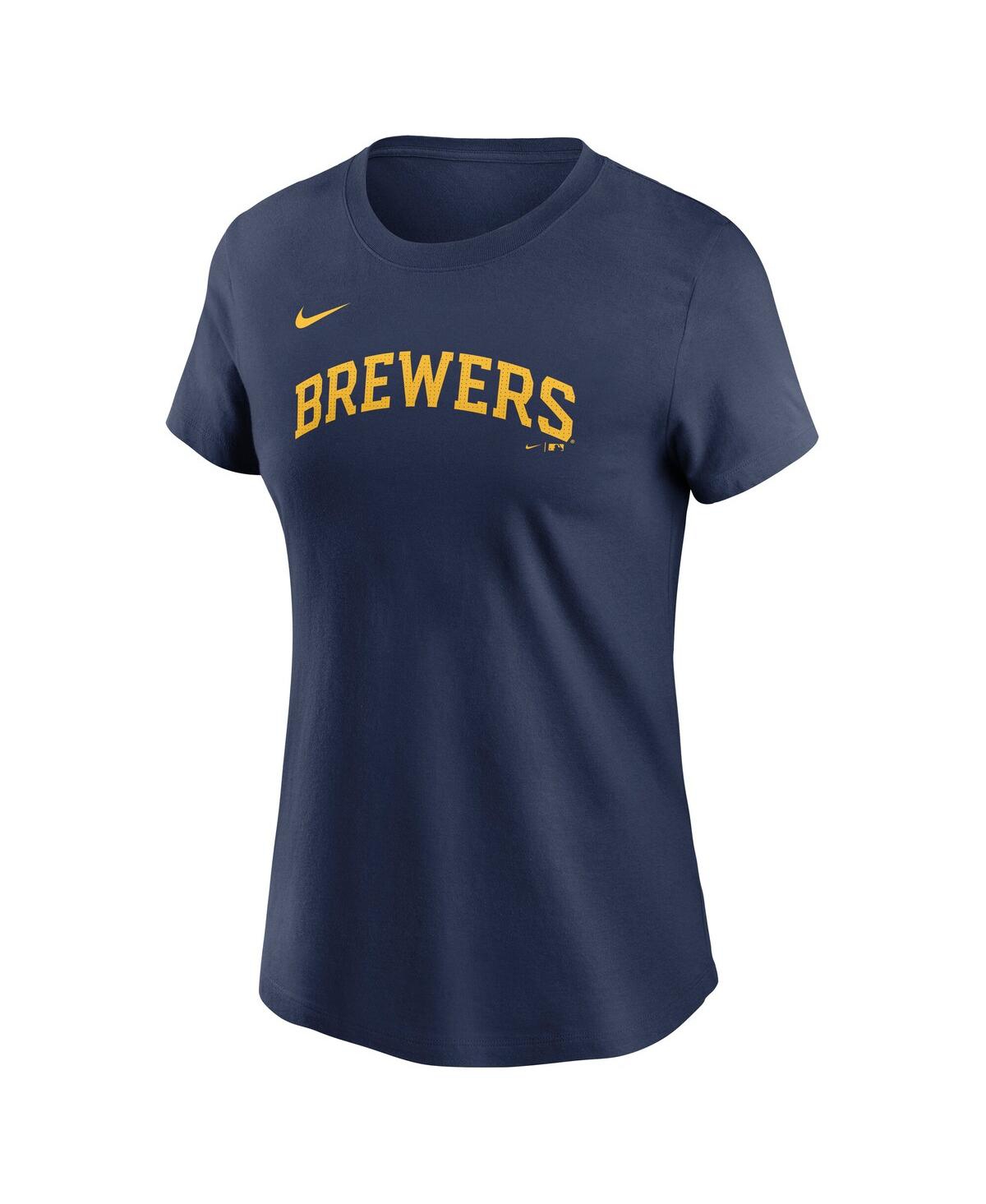 Nike Women's Christian Yelich Navy Milwaukee Brewers Fuse Name Number T-shirt In Navy