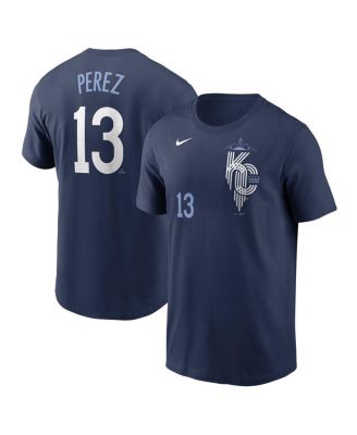 Nike - Men's Salvador Perez Navy Kansas City Royals 2024 City Connect Fuse Name Number T-Shirt