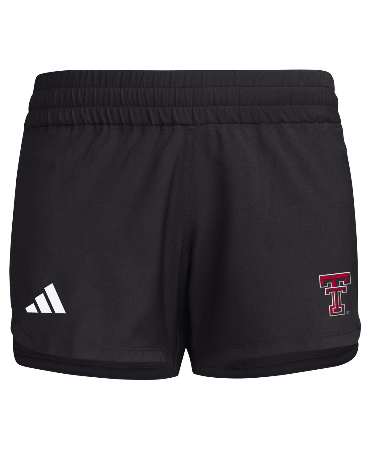 Adidas Originals Women's Black Texas Tech Red Raiders Sideline Aeroready Woven Shorts In Black