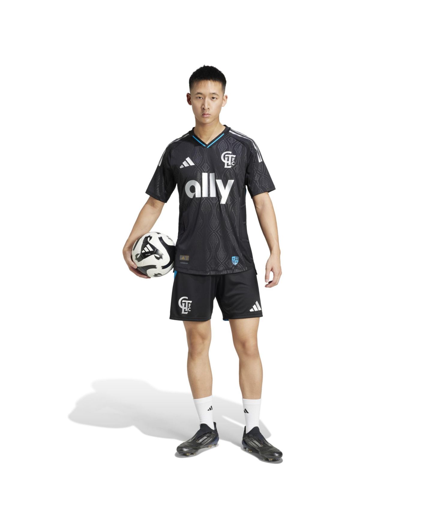 Мужские шорты adidas Black Charlotte FC Away 2025 Fortress Kit Authentic — фото 2