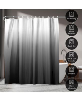Polyester Fabric Water Resistant Shower Curtain, 71x74