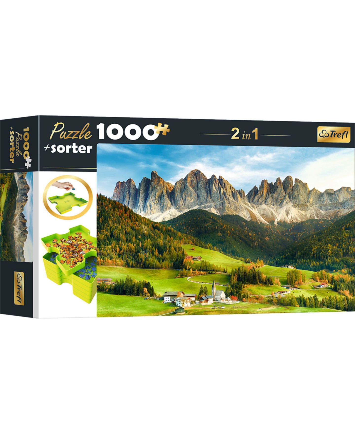 Детский пазл Trefl Megabox Dolomite Landscape 1000-Piece Puzzle with Sorter, Ages 12+, цвет: Разноцветный — фото 1