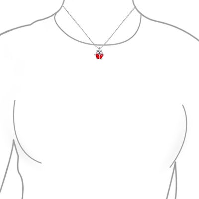 Small Red Enamel Good Luck Garden Ladybug Pendant Necklace Silver Or Gold Tone Plated 16 Inch Bead Chain