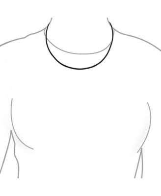 Black Leather Cord Necklace Silver Plated Clasp