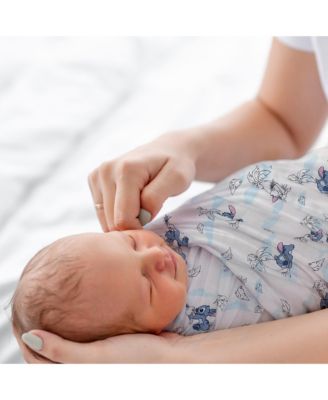 Baby Disney Stitch Luxury Muslin Swaddle Blanket & Plush Toy Gift Set