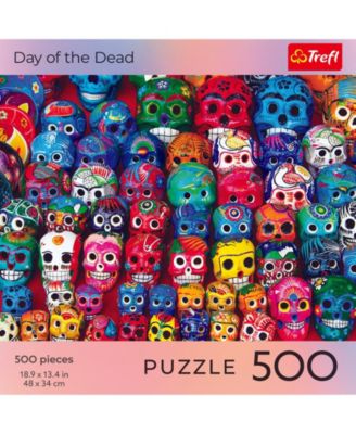 Red 500 Piece Puzzle - Halloween - Day of the Dead