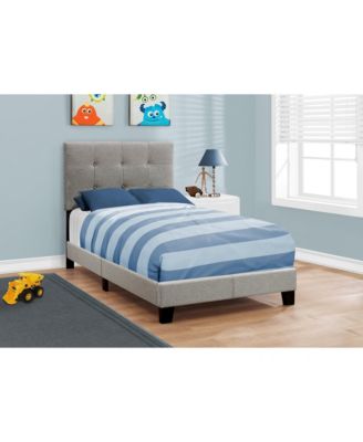 Stylish Tufted Linen Bed Frame with Nailhead Trim for Bedroom Decor