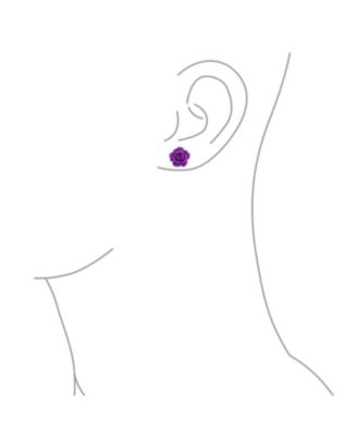 Romantic 3D Carved Rose Flower Blooming Post Stud Earrings 10MM Lightweight