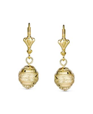 Elegant Stunning Spheres Light Weight Dangle Lever back Round Ball Drop Earrings Plated Brass