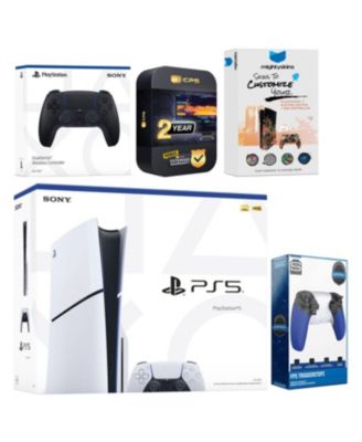 Playstation 5 Slim Disc with Controller, Trigger Stop Kit and MightySkins Decal Voucher + 2 Year CPS Extended Warranty