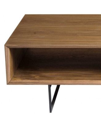 Sturdy Metal Coffee Table with Dual Shelves for Extra Storage