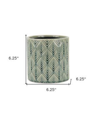 Ceramic Round Planter with Geometric Pattern – Versatile Pot for Garden & Home