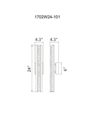 24" Metal Fiji Integrated LED Outdoor Wall Light