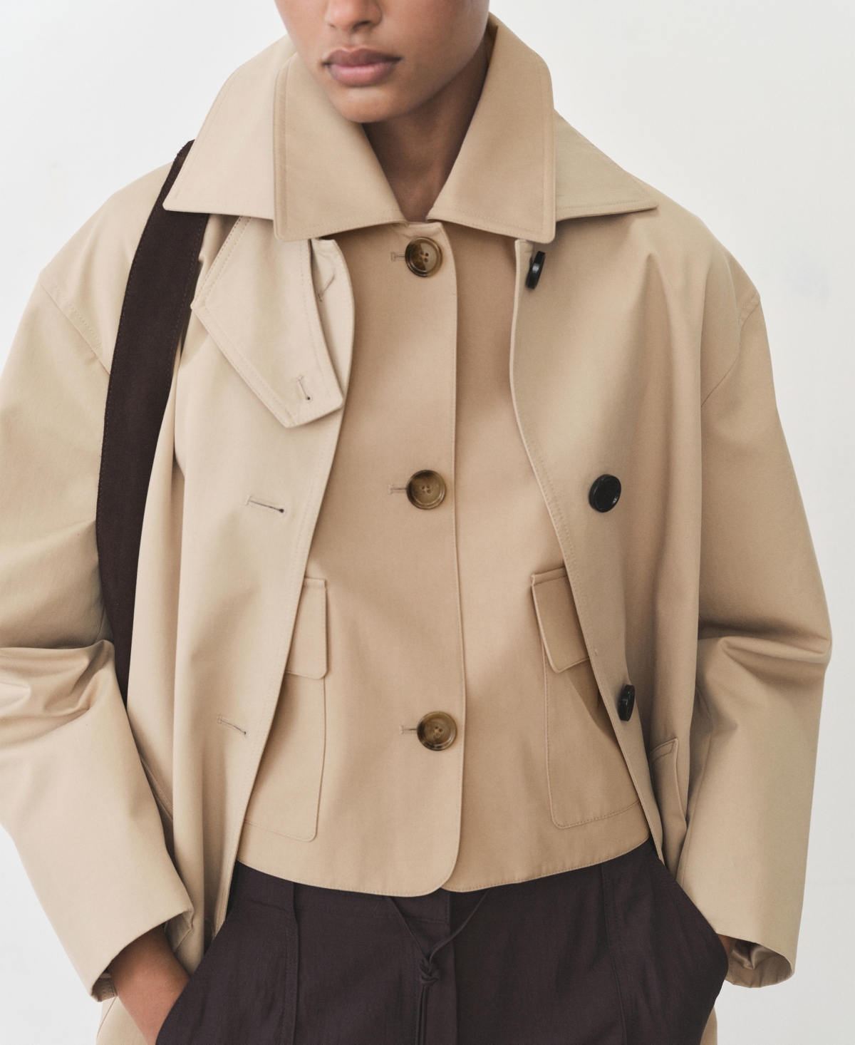 Mango Women's Pockets Cotton Jacket In Khaki