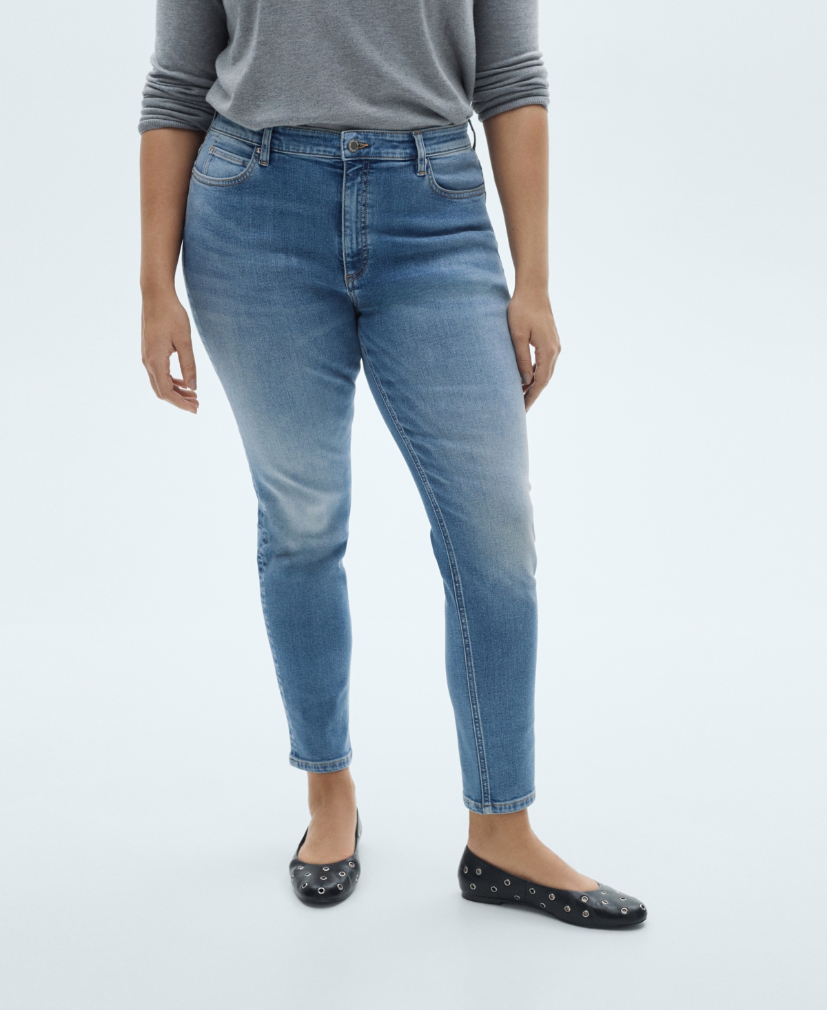 Mango Oversize Denim Jacket In Medium Blue