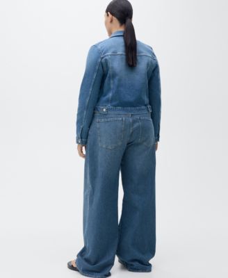 MANGO Women's High-Rise Wide Leg Jeans