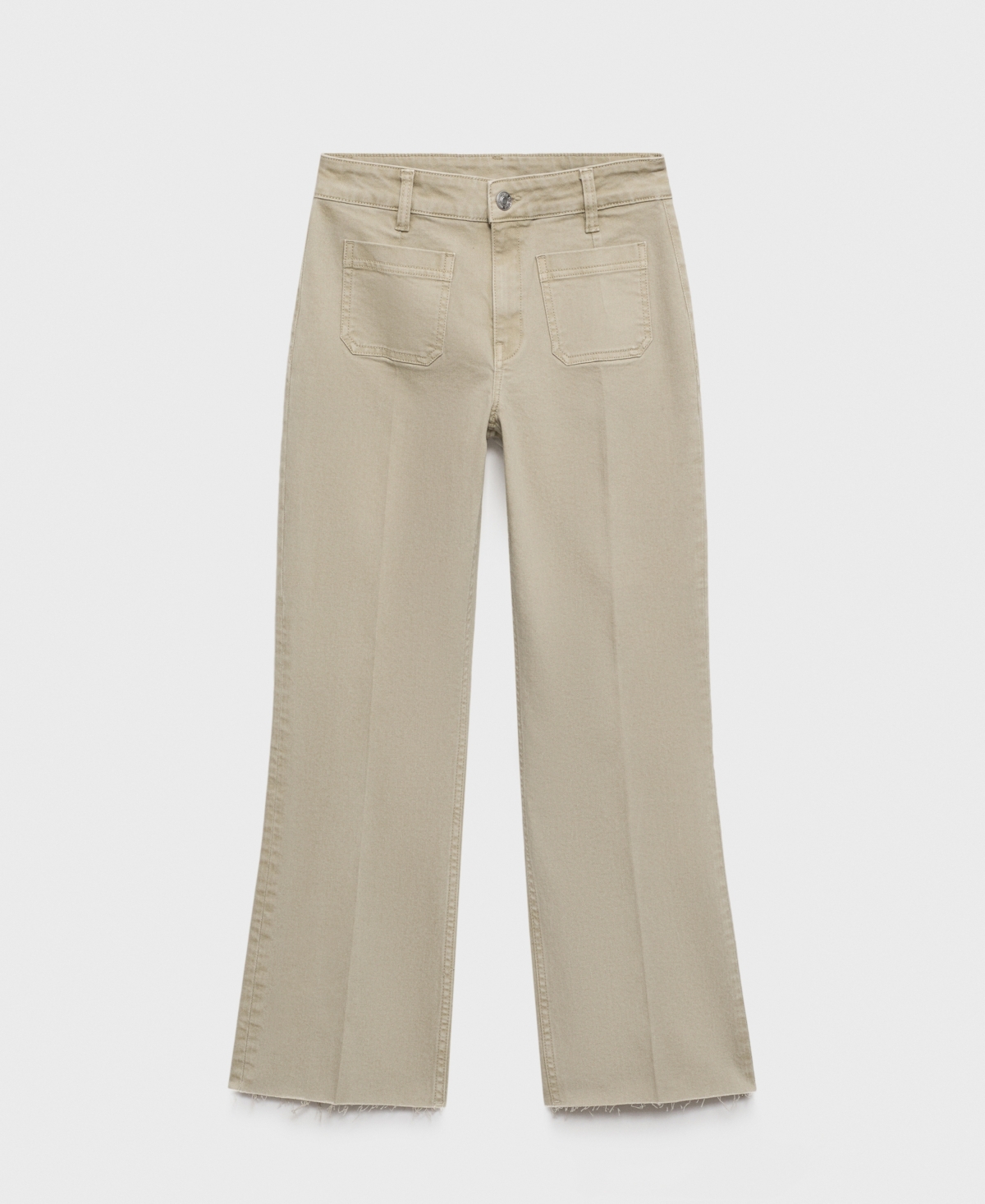 Mango Women's Flared Cropped Jeans In Pastel Green