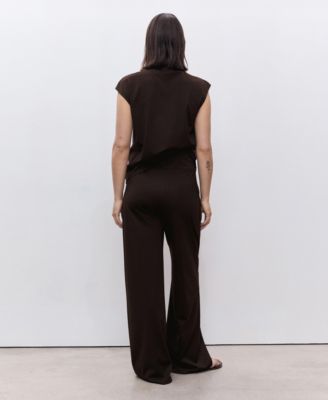 Women's Fine-Knit Wide Leg Trousers