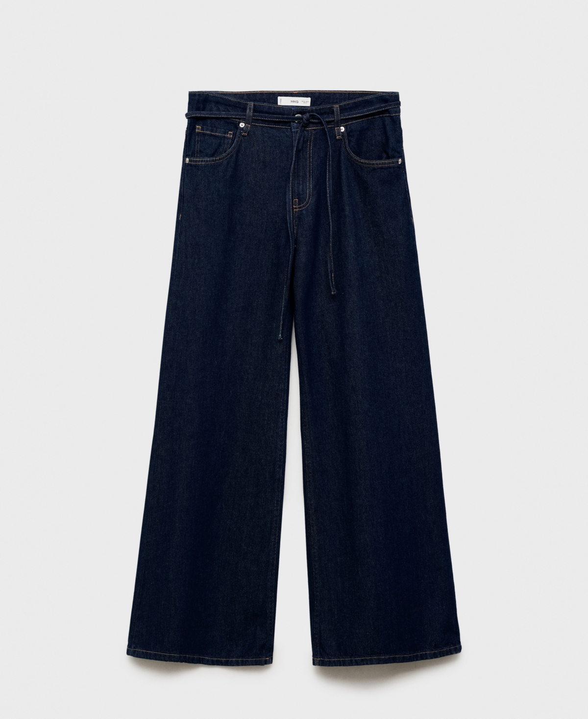 Mango Women's Low-rise Wide Leg Jeans In Open Blue