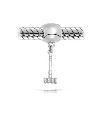 Croquet Lacrosse Polo Cricket Mallet Sports Gavel Dangle Charm Bead .925 Sterling Silver