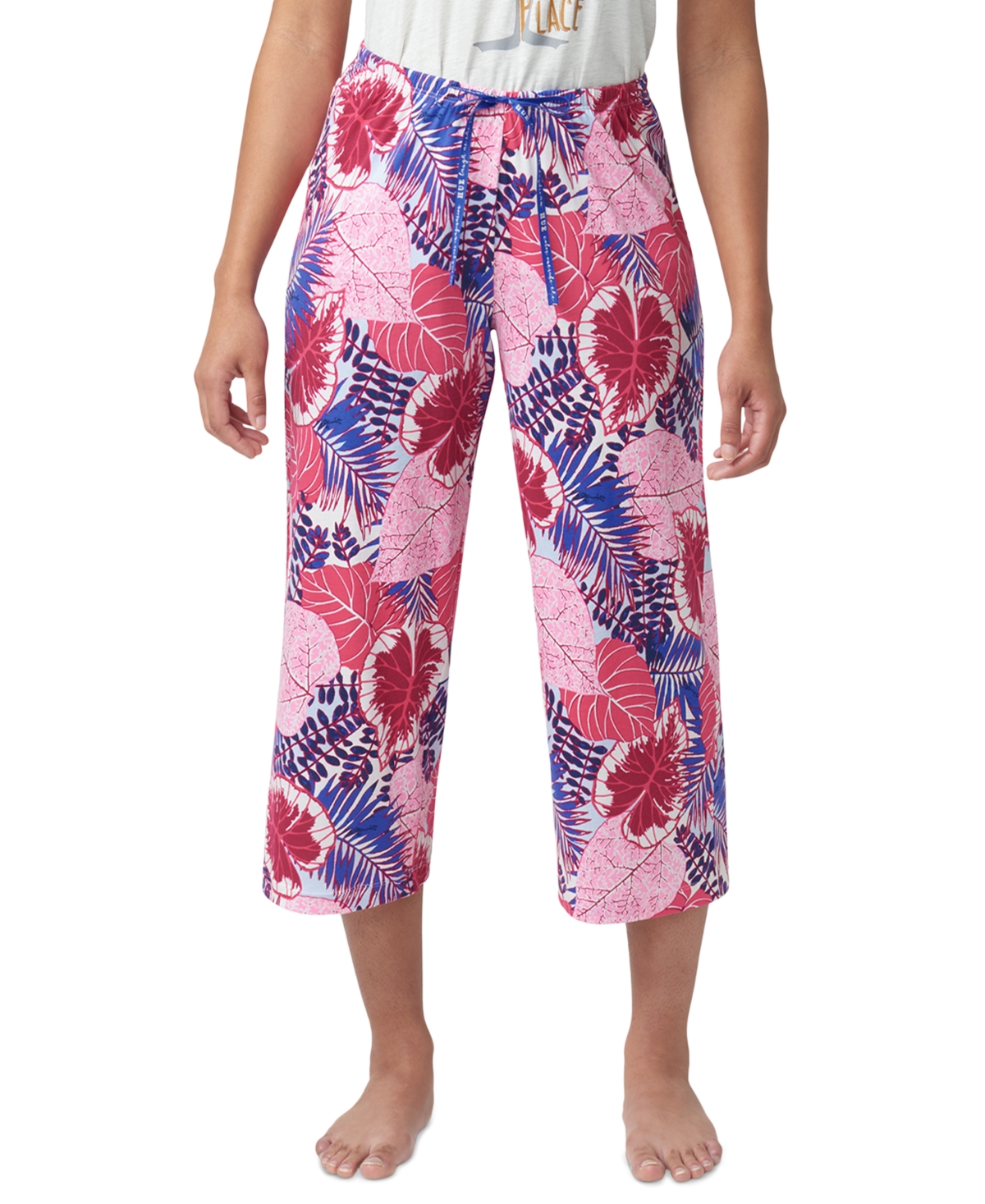 HUE WOMEN'S THE GREAT PALMS PRINTED CAPRI PAJAMA PANTS 