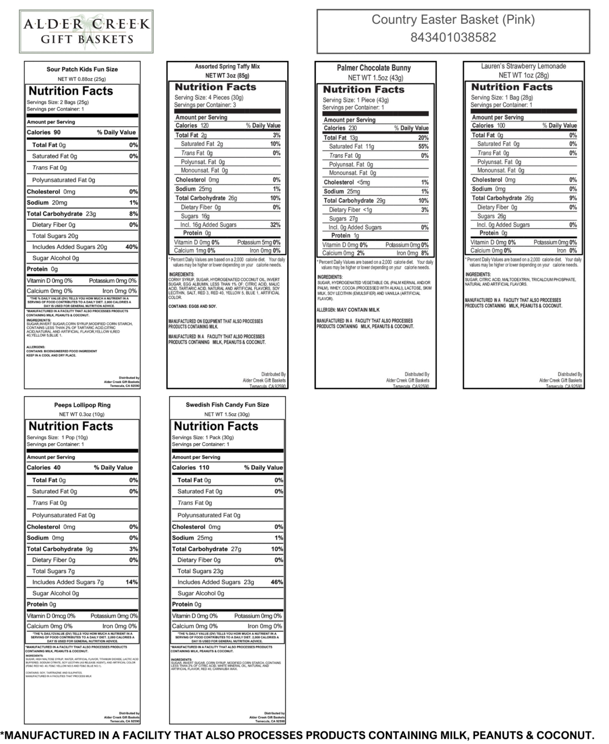 Alder Creek Gift Baskets Country Easter Basket Pink, 13 Pieces