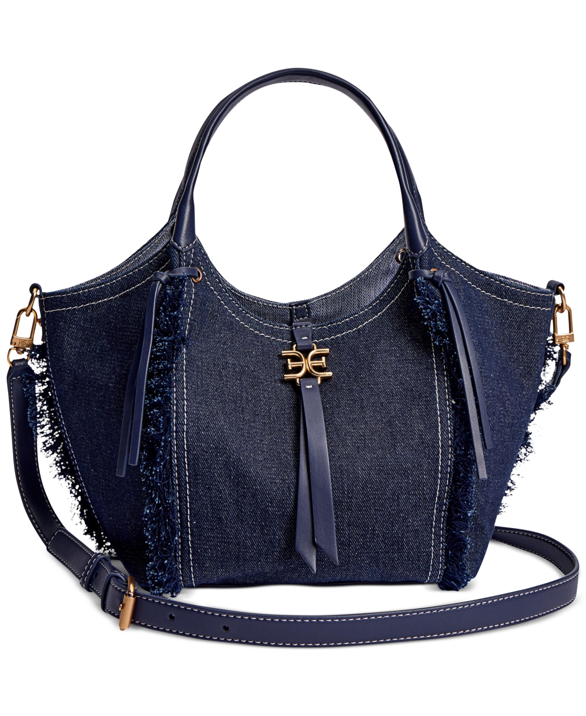 SAM EDELMAN IRINA MEDIUM DENIM TOTE BAG 