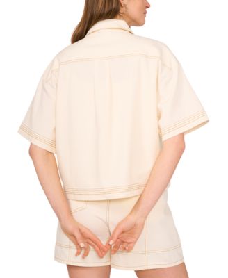 Women's Short-Sleeve Stitched Parker Jacket