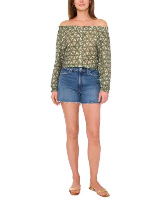 Women's Floral-Print Off-The-Shoulder Blouse