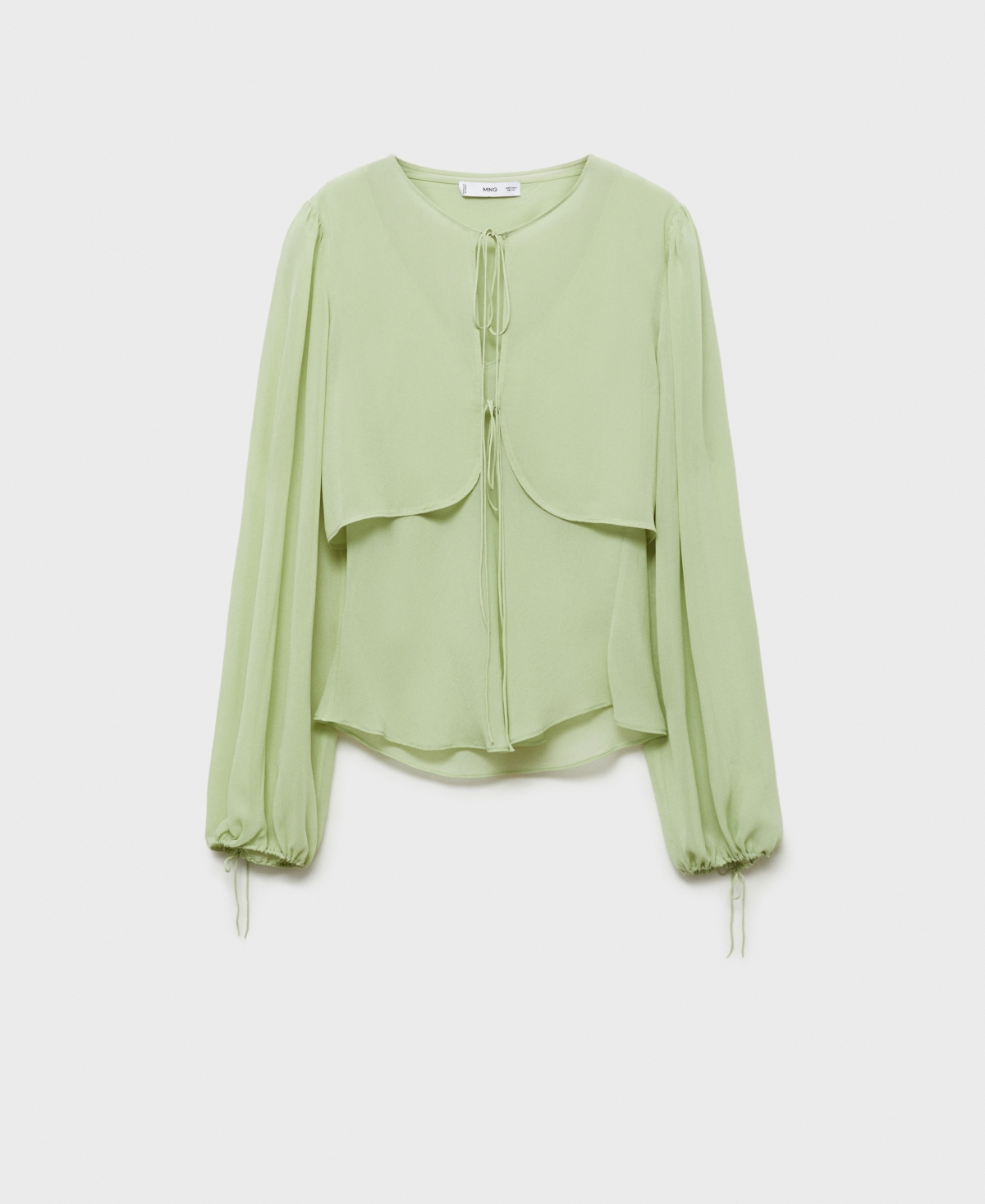 Mango Women's Bow Details Combined Blouse