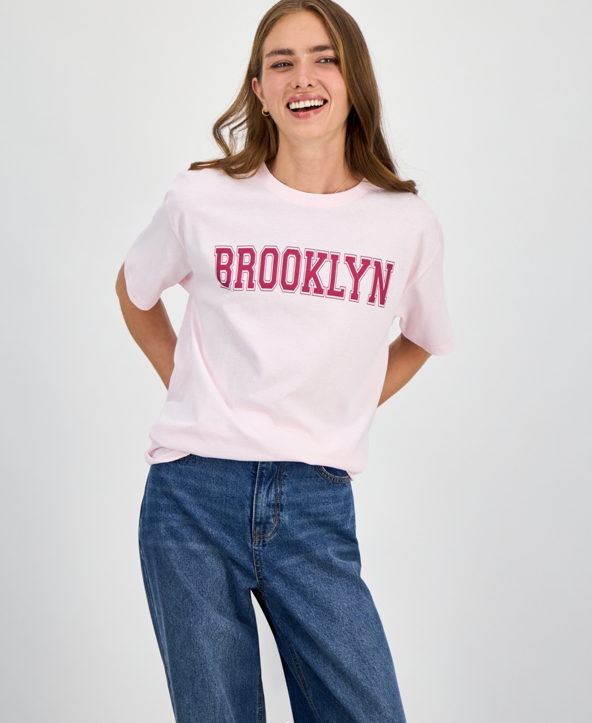 Juniors' Brooklyn Graphic T-Shirt - Ballet Slipper